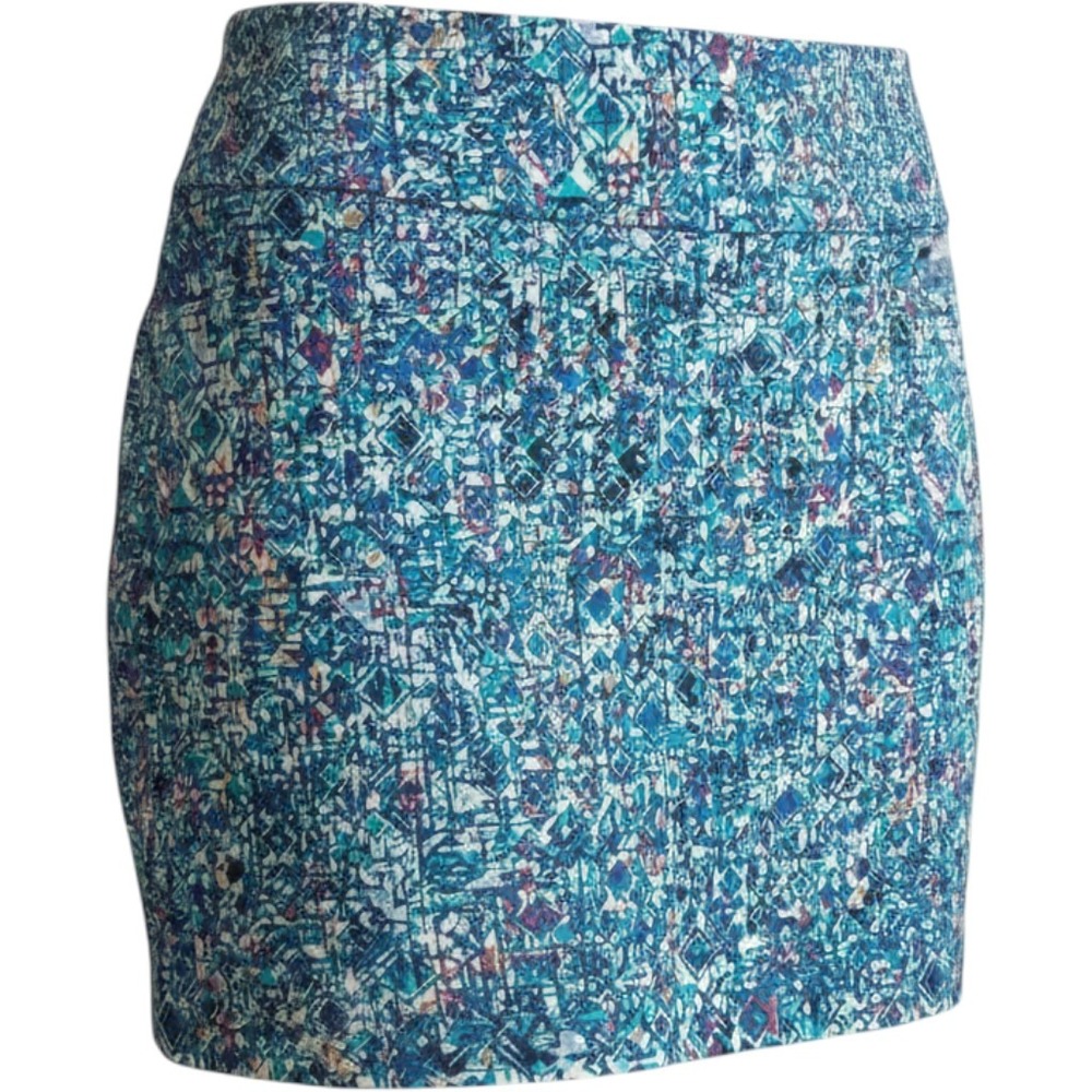 ATTYRE New York Womens Size 12 Blue Geometric Mosaic Print Skort Preppy Sretch